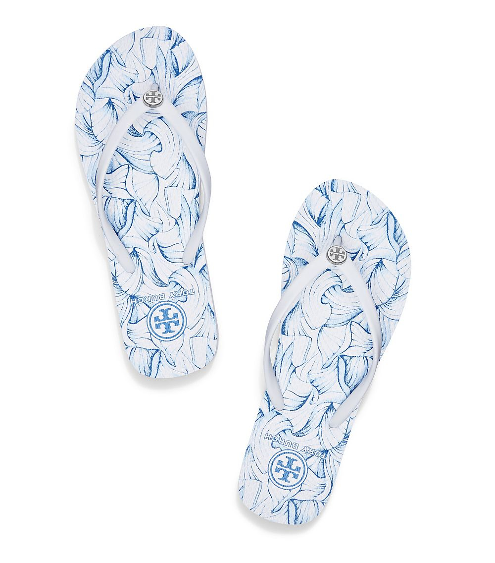 tory burch white rubber flip flops